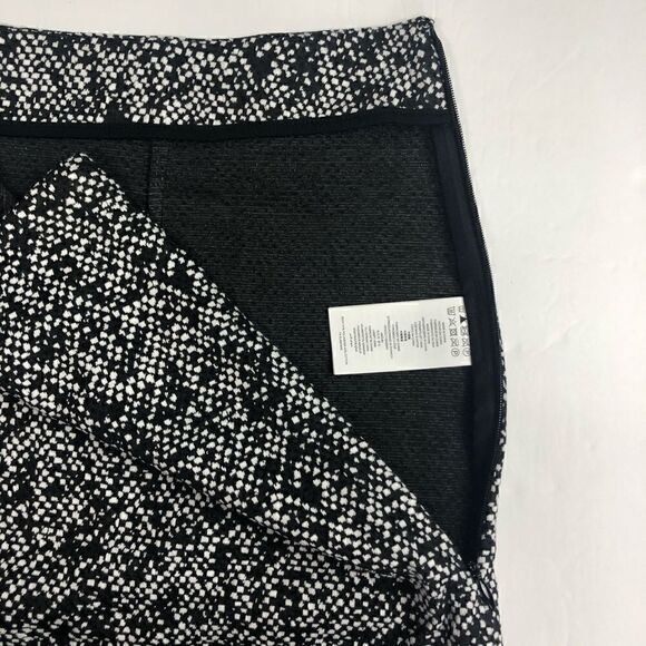 Michael Michael Kors Skirt Black White Print Faux Leather Hem Side Zipper XXL - Picture 4 of 10